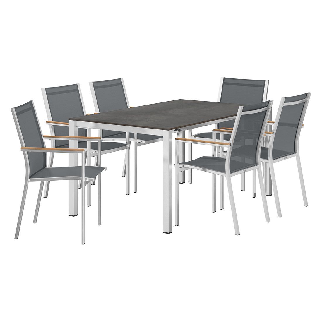 Stern Cardiff Gartenmöbel-Set L (6 Plätze) mit OUTLIV. Tisch 160/217/267x91cm