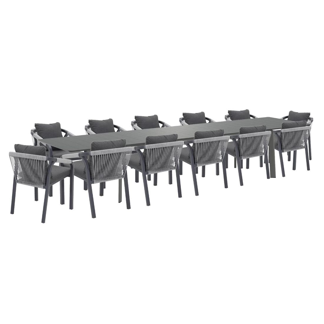 OUTLIV. Bordeaux Gartenmöbel-Set XXL (12 Plätze) Tisch 266/331/396x110cm