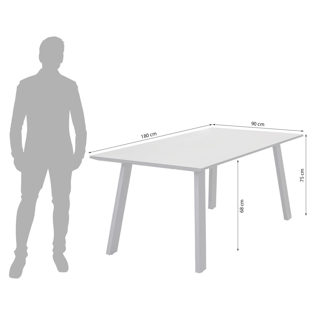 LC Garden Sunrest Gartentisch 180x90cm Aluminium/Glaskeramik