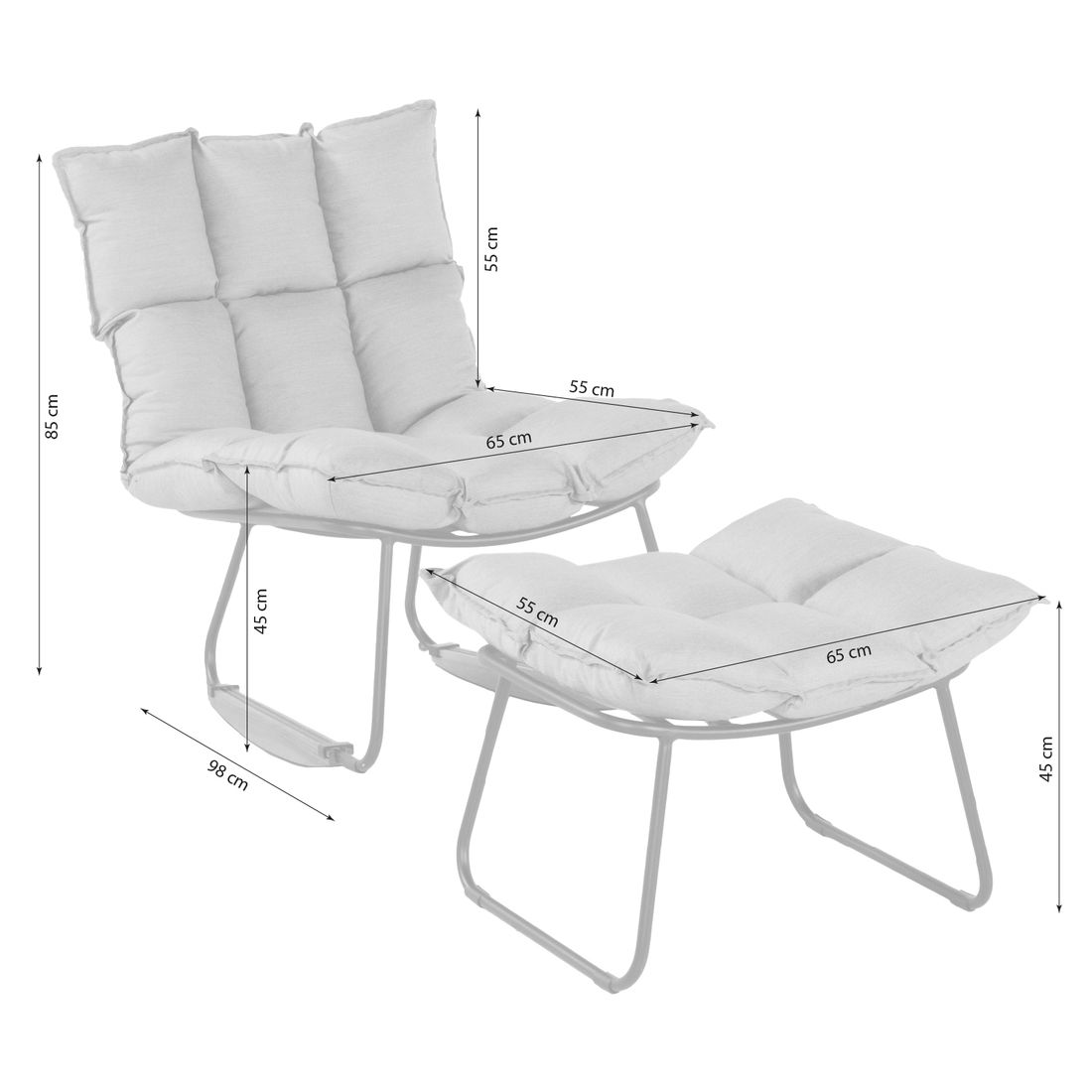 Schöner Wohnen Leska Schaukelsessel Aluminium/Sunbrella