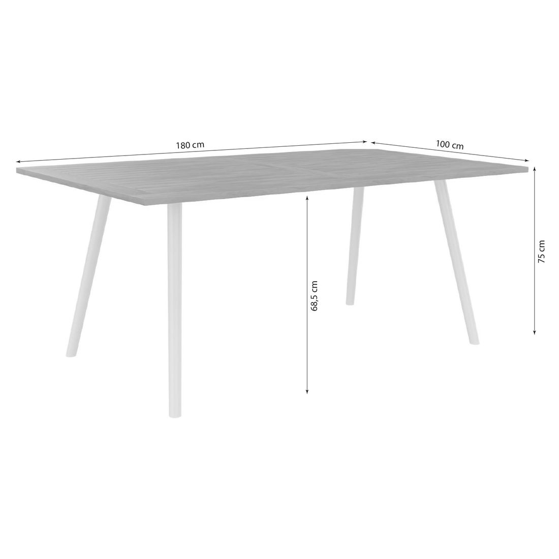 Stern Interno Gartentisch 180x100cm Aluminium/Teak