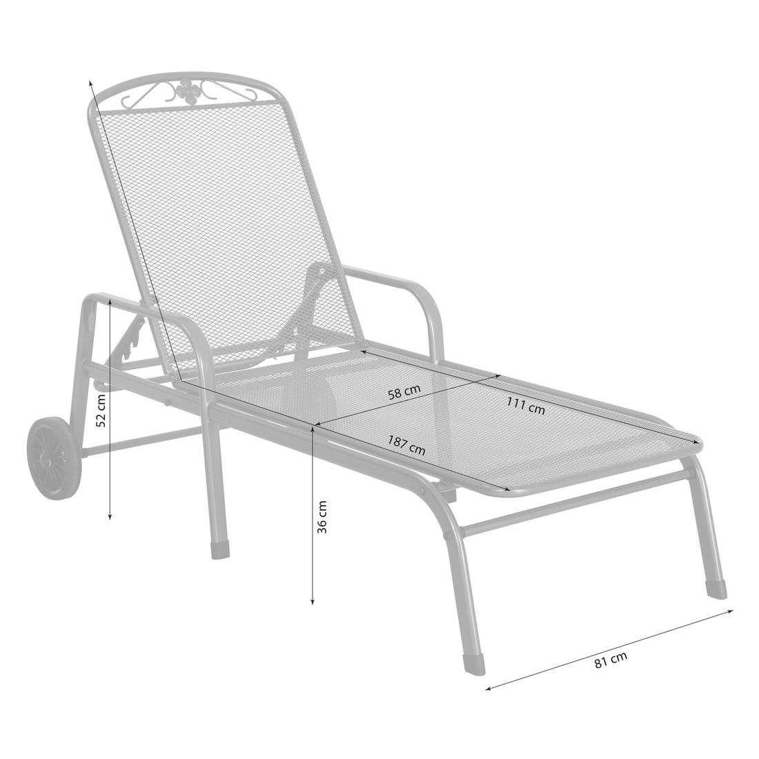 MWH Savoy Gartenliege Streckmetall