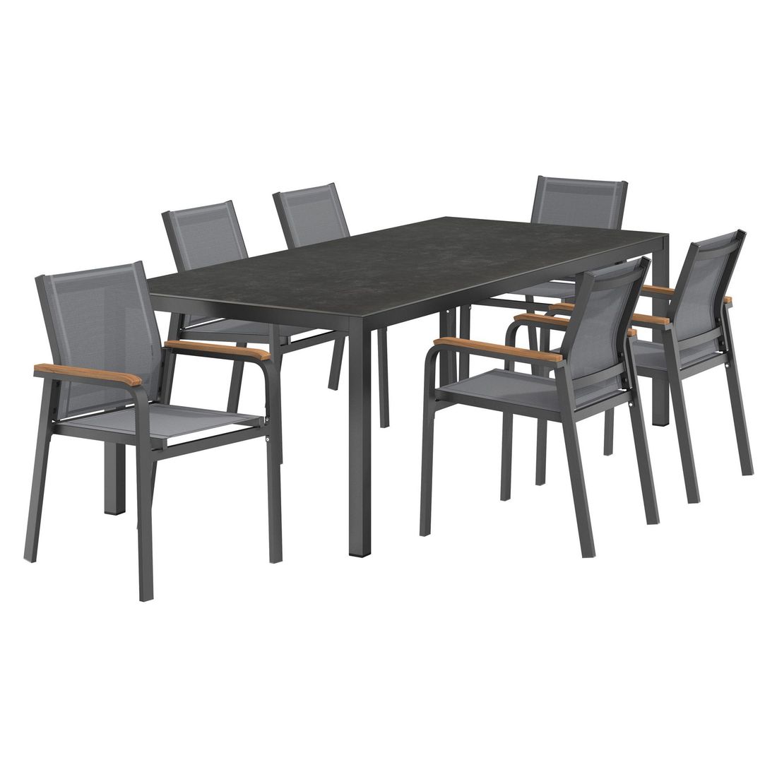 OUTLIV. Florenz Gartenmöbel-Set L (6 Plätze) Tisch 220x100cm