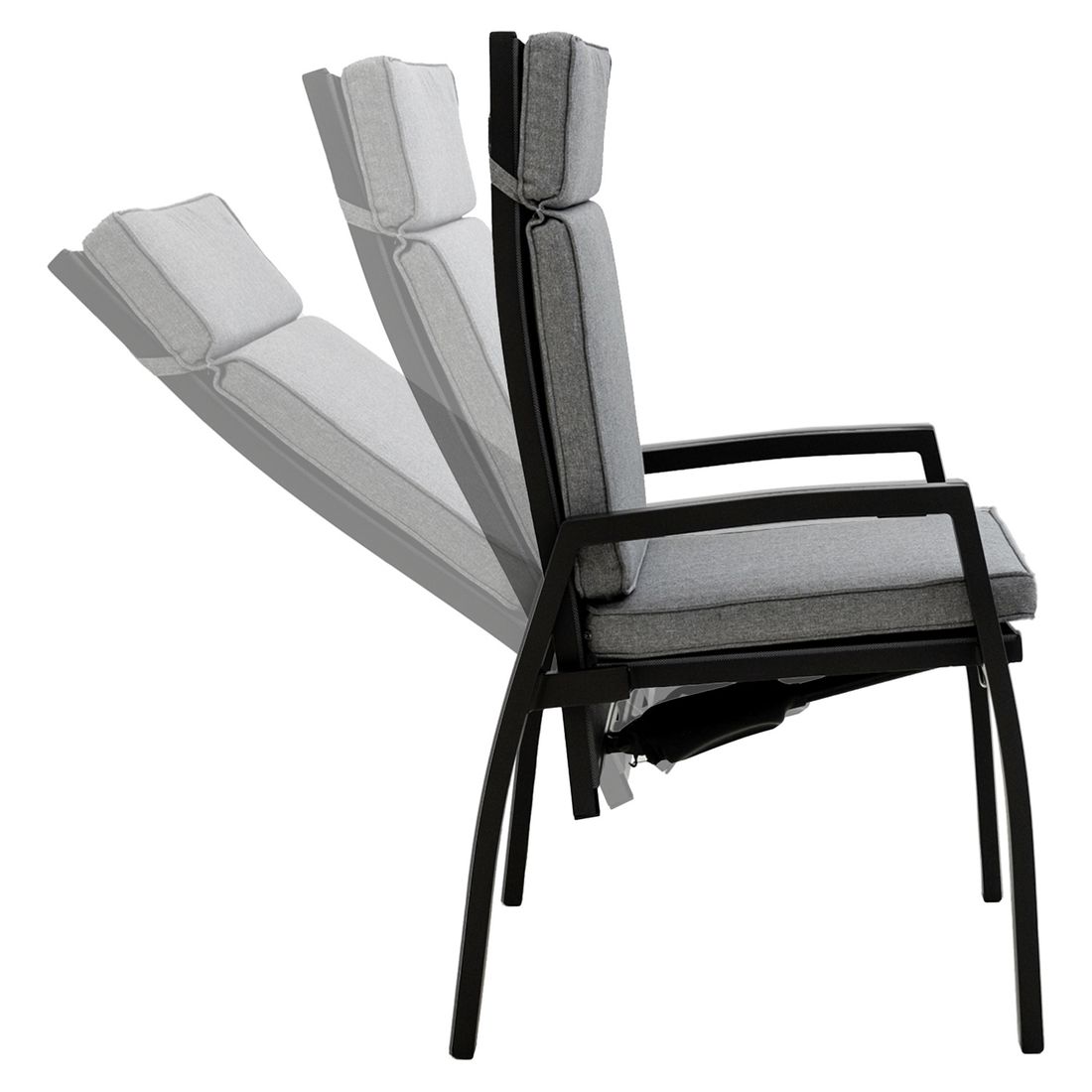 OUTLIV. Perth Gartensessel verstellbar Aluminium mit Sitz- und Rückenkissen