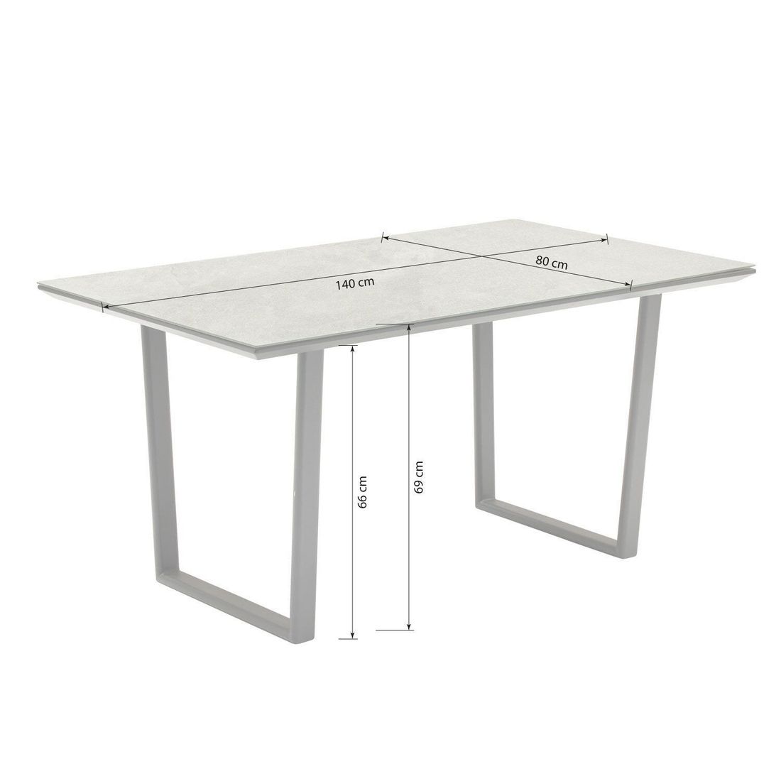 LC Garden Sofano Low Dining Dininglounge Tisch 140x80cm Aluminium/Rope/Olefin