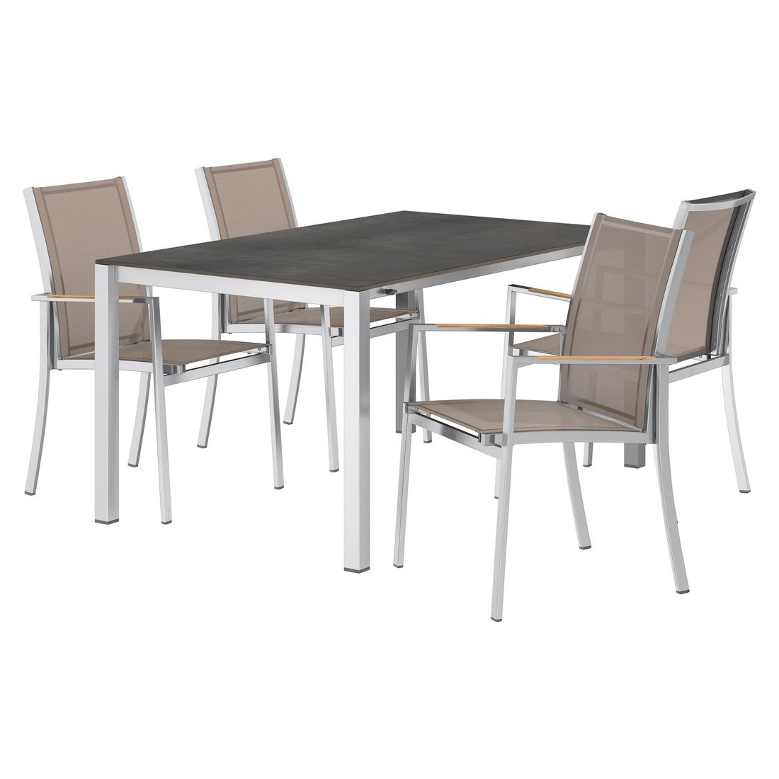 OUTLIV. Oviedo Gartenmöbel-Set 5-tlg. Tisch 160/217/267x92cm