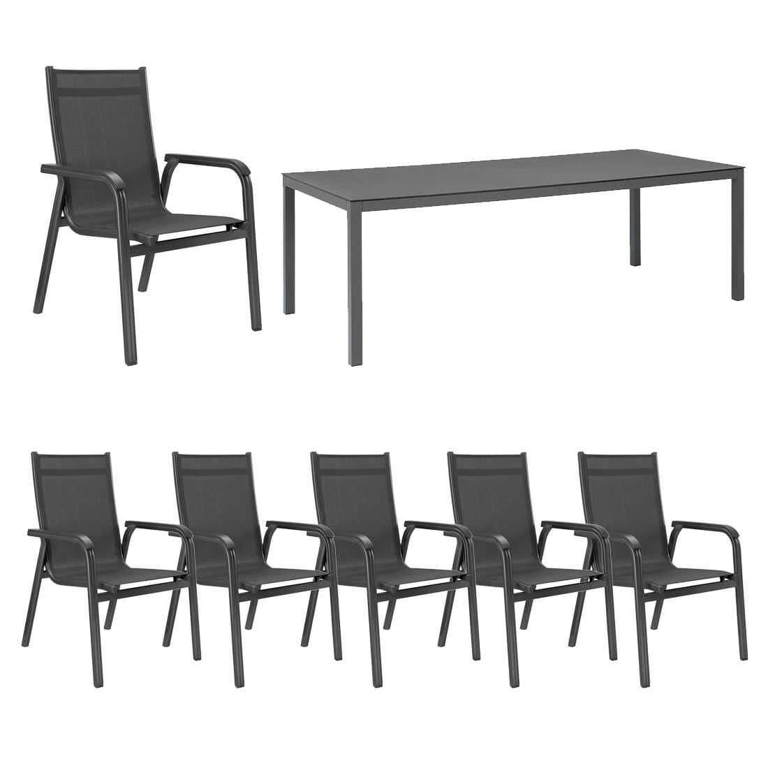 Kettler Basic Plus Gartenmöbel-Set L (6 Plätze) Tisch 220x100cm