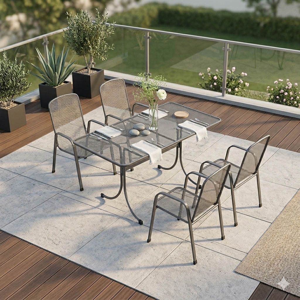 MWH Savoy Basic Gartenmöbel-Set M (4 Plätze) Tisch 145x90cm