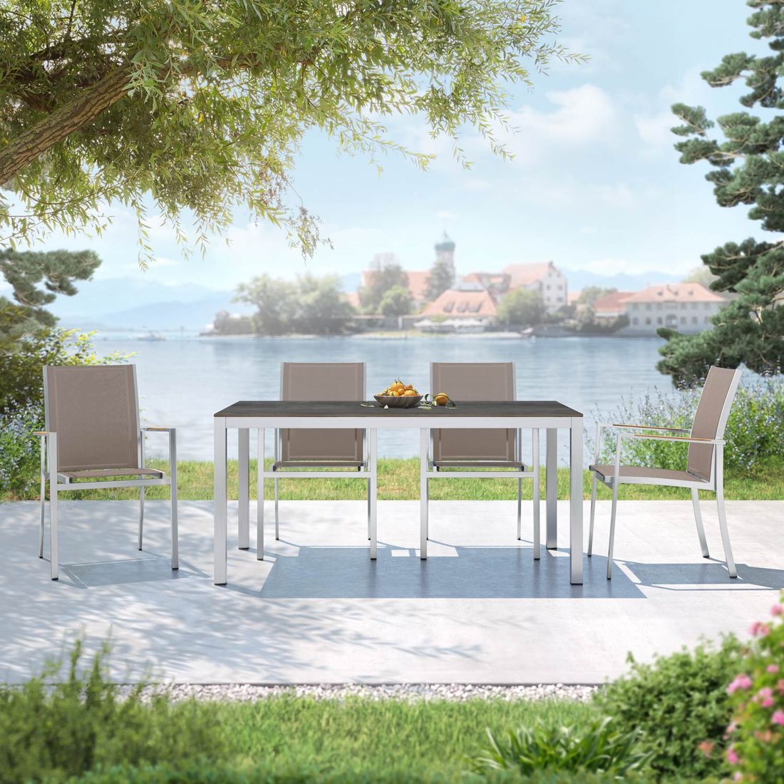 OUTLIV. Oviedo Gartemöbelset 5-tlg. mit Tisch 160x90 cm