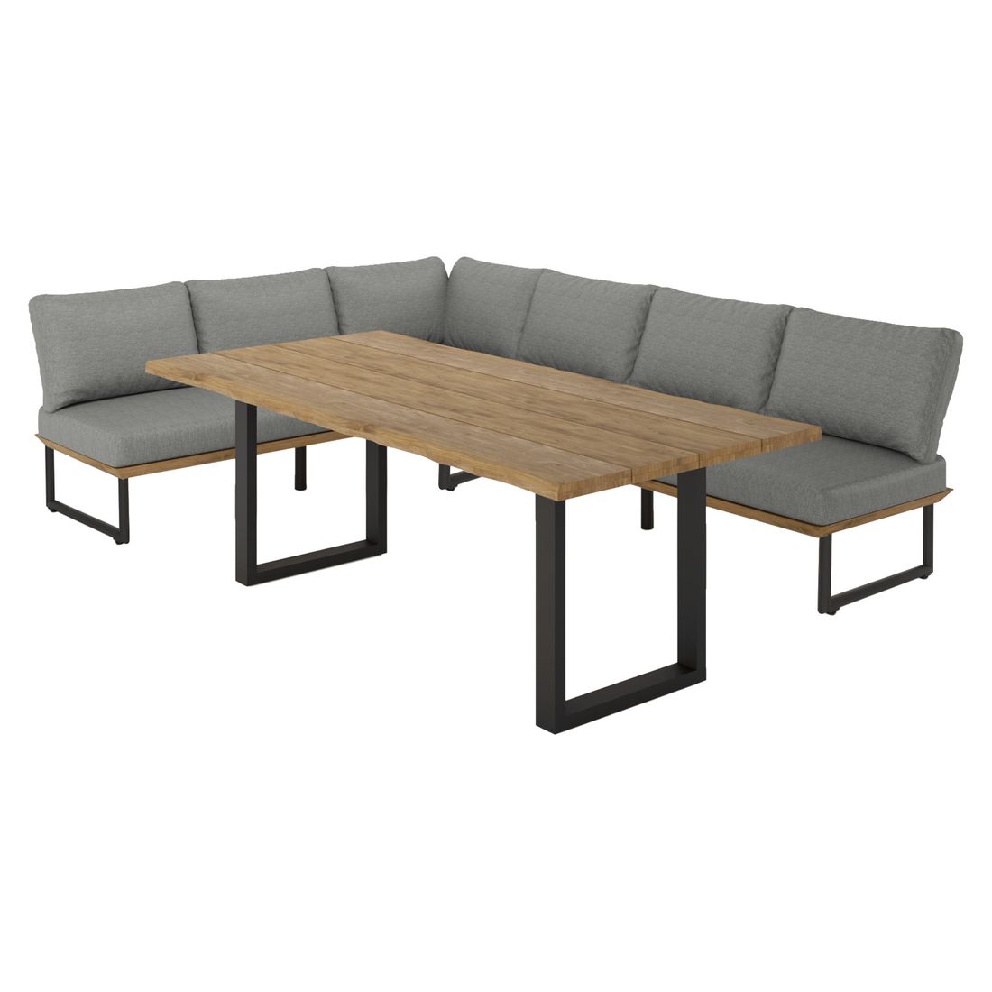 OUTLIV. Alkas Dininglounge Tisch 200x100cm Teak/Sunproof U-Beine