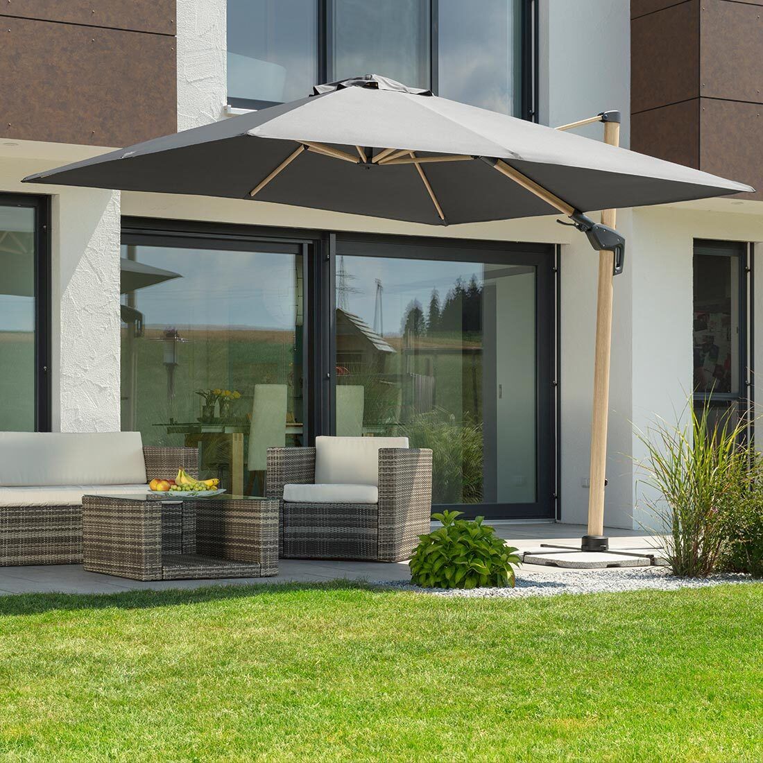 Schneider Rhodos Twist-Woody Ampelschirm 300x300cm