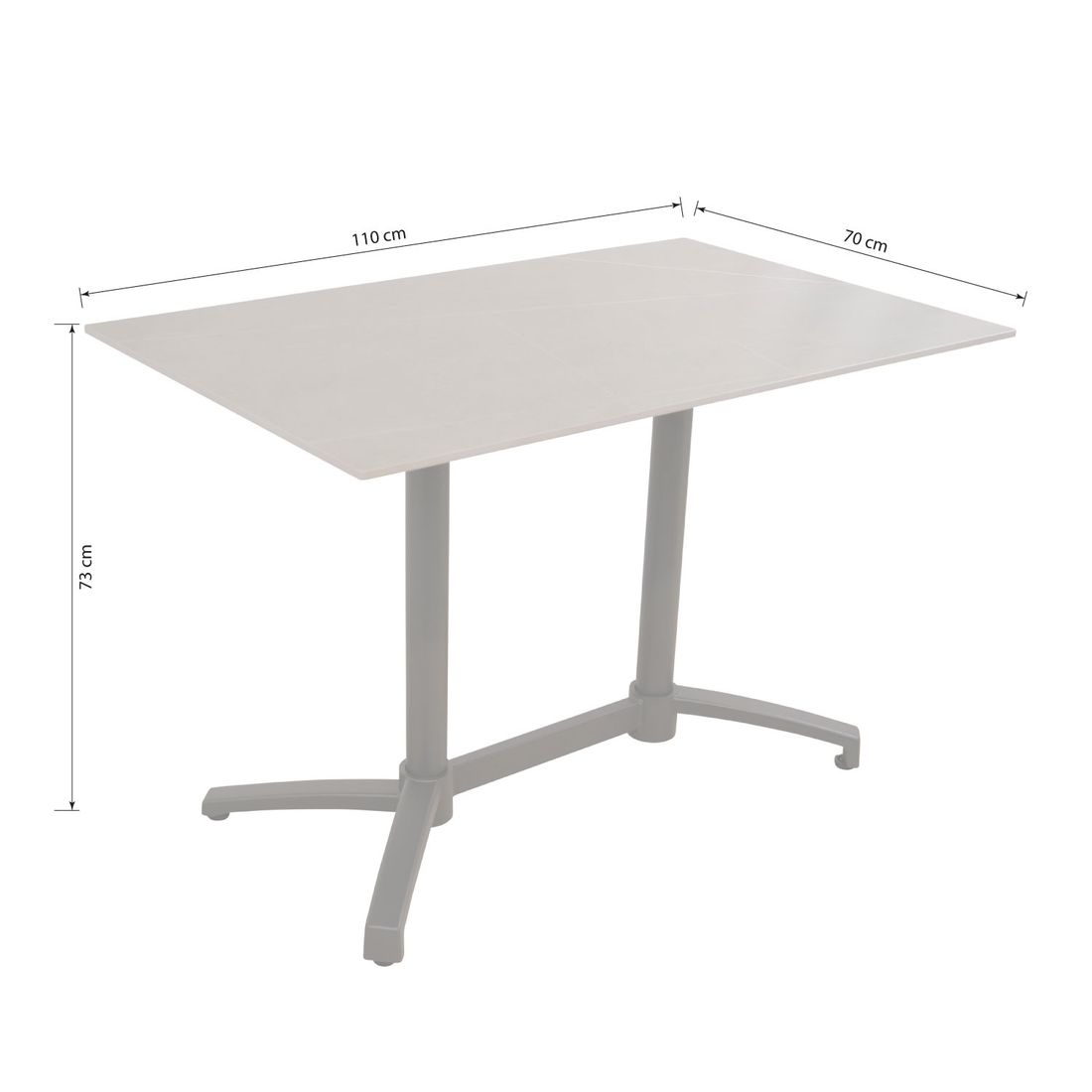 Sungörl Salvador Klapptisch 110x70cm Aluminium/Keramik