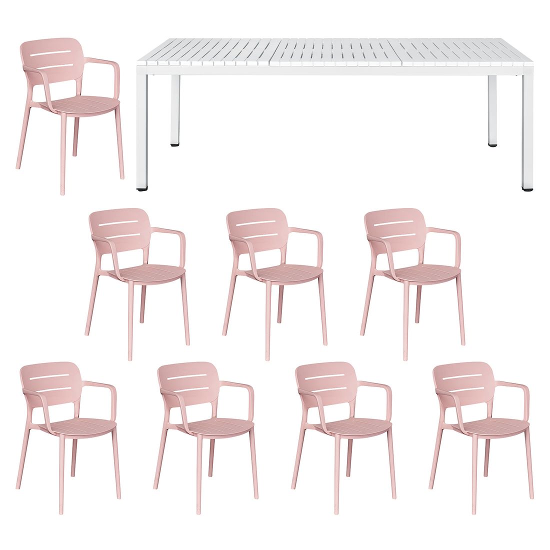 OUTLIV. Vivien Gartenmöbel-Set XL (8 Plätze) Tisch 210x100cm