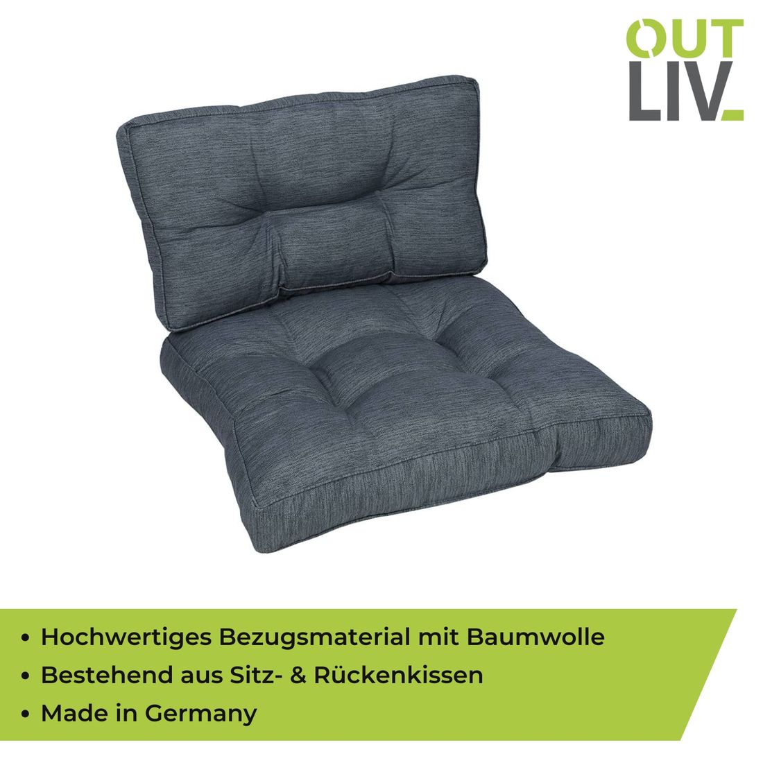 OUTLIV. Lounge-Ersatzkissen f. Mittelmodul 73cm Des. 802