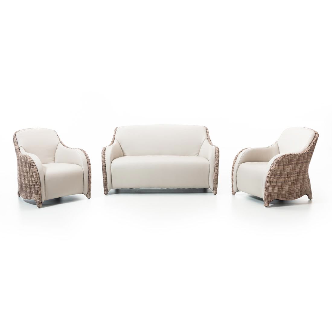Domus Ventures Luxor Gartenloungesofa Halbrundgeflecht/MarinaPlus