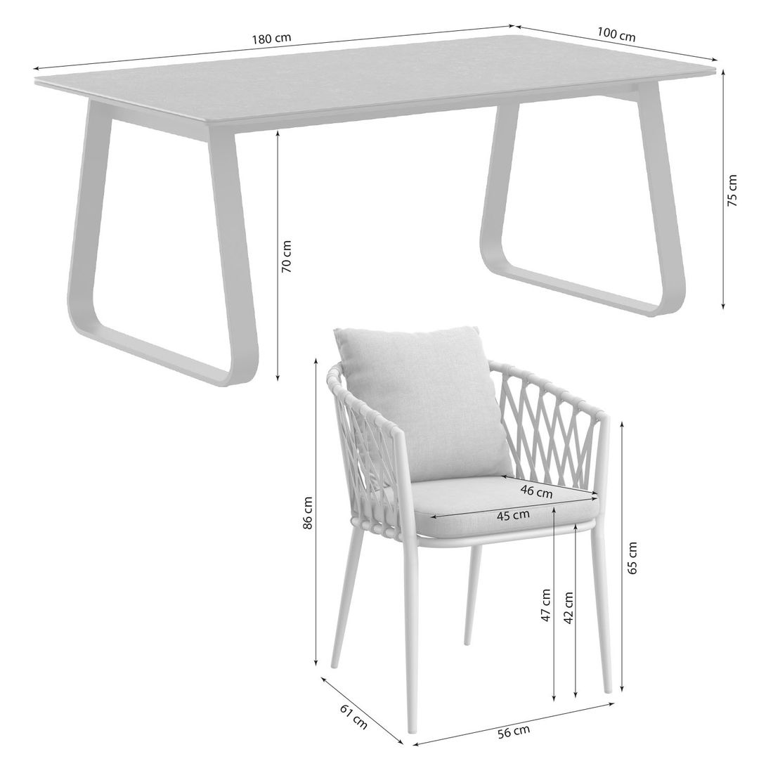 LC Garden Sunrepo Gartenmöbel-Set mit OUTLIV. Tisch