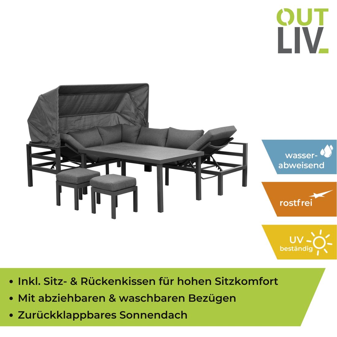 OUTLIV. Anzio Dininglounge Aluminium/Spunpolyester