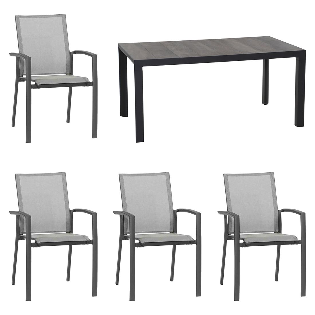 Siena Garden Velia Gartenmöbel-Set M (4 Plätze) Tisch 140x90cm