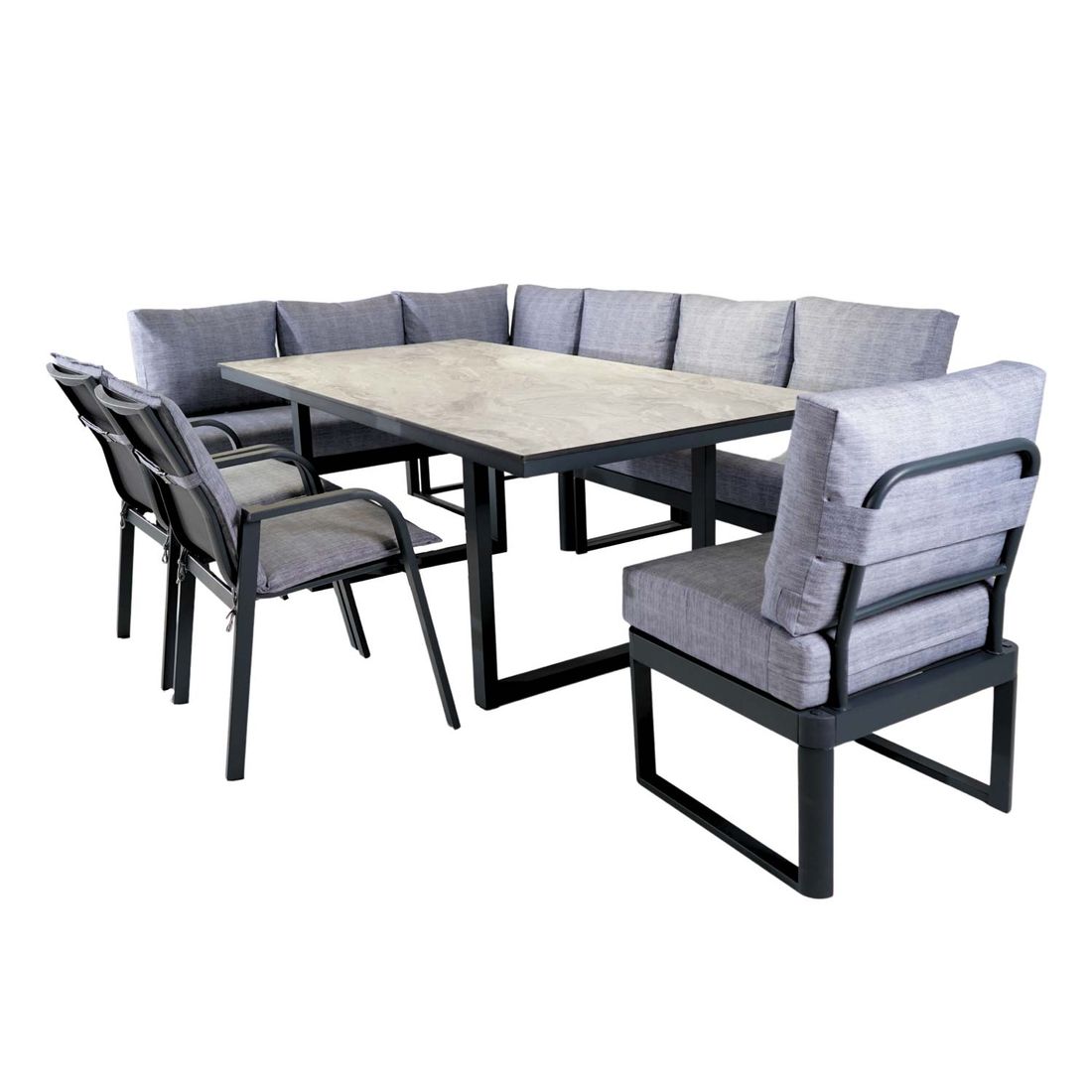 OUTLIV. Pandora Gartenmöbel-Set XL (8 Plätze) Tisch 200x100cm