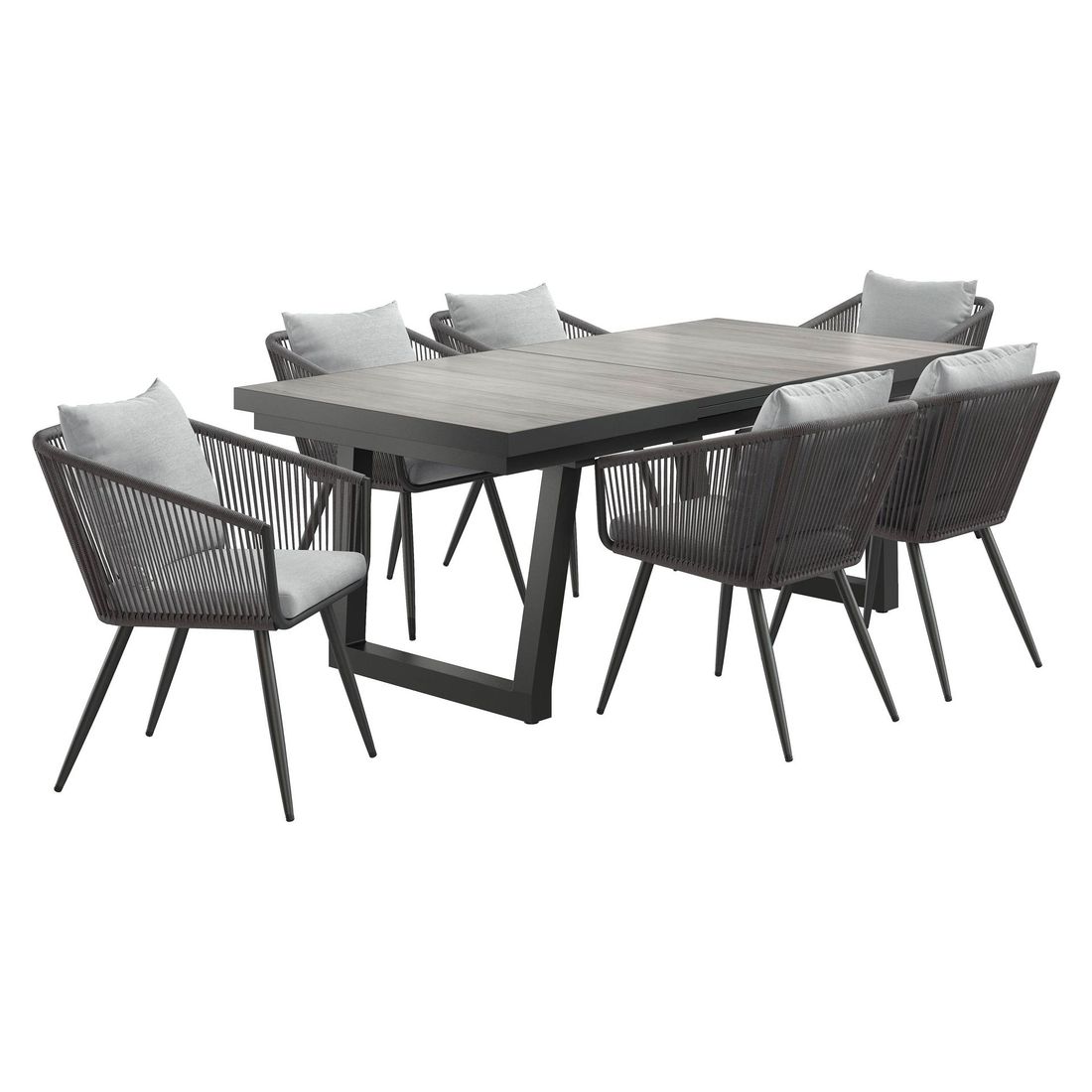 OUTLIV. Alex Gartenmöbel-Set L (6 Plätze) Tisch 200/260x100cm Kufe