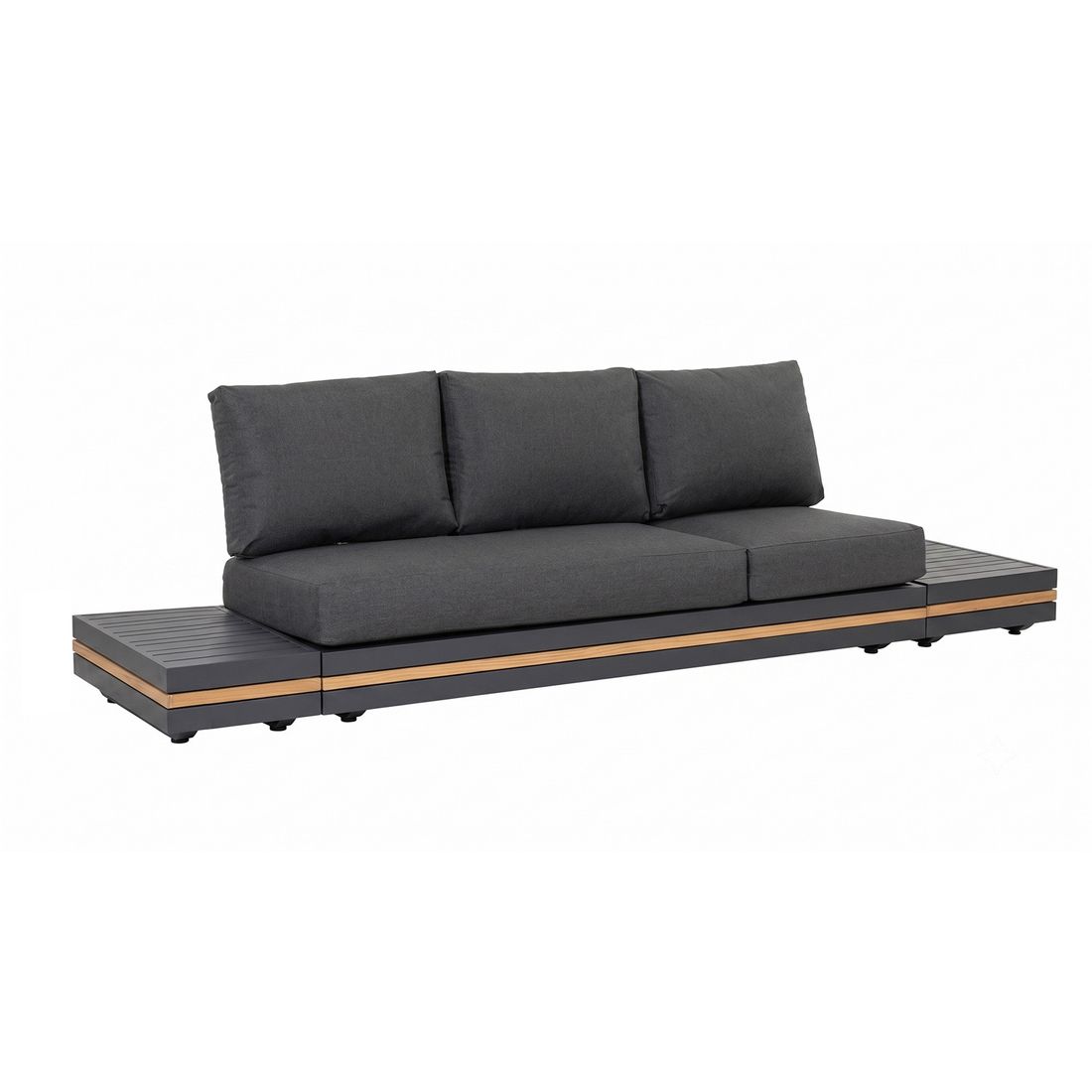 OUTLIV. Triest Gartenloungesofa inkl. Beistelltische Aluminium/Teak/Kunstfaser