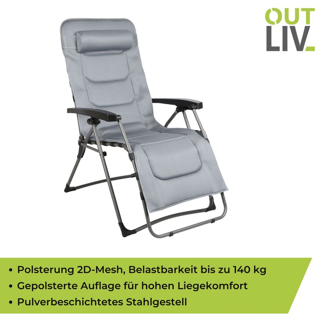 OUTLIV. by Westfield Relaxliege verstellbar Stahl/Polsterung 2D Mesh