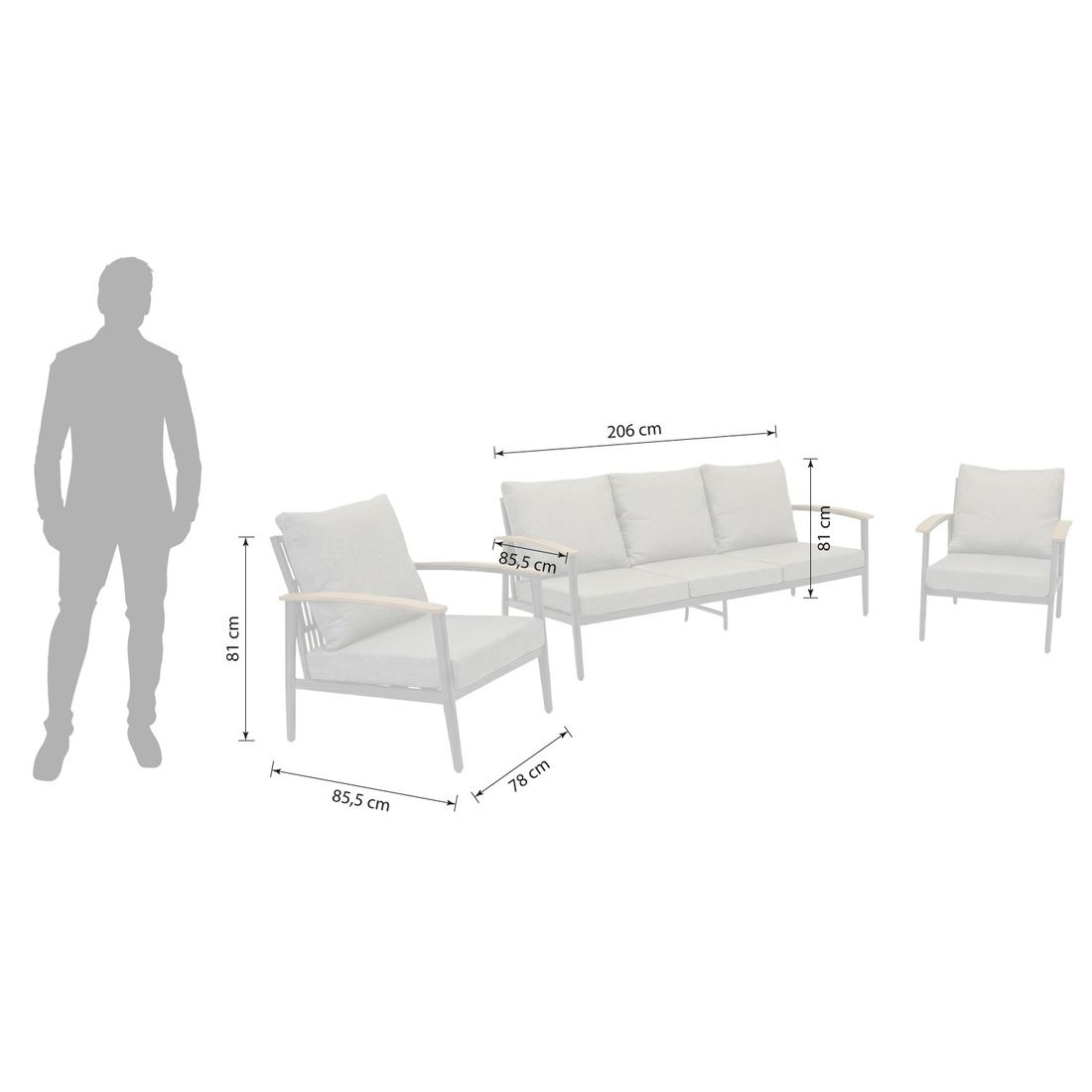 LC Garden Avento Loungeset Aluminium/Rope/Polyester