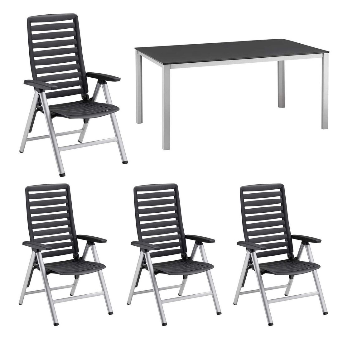 Kettler Wave Gartenmöbel-Set M (4 Plätze) Tisch 160x95cm