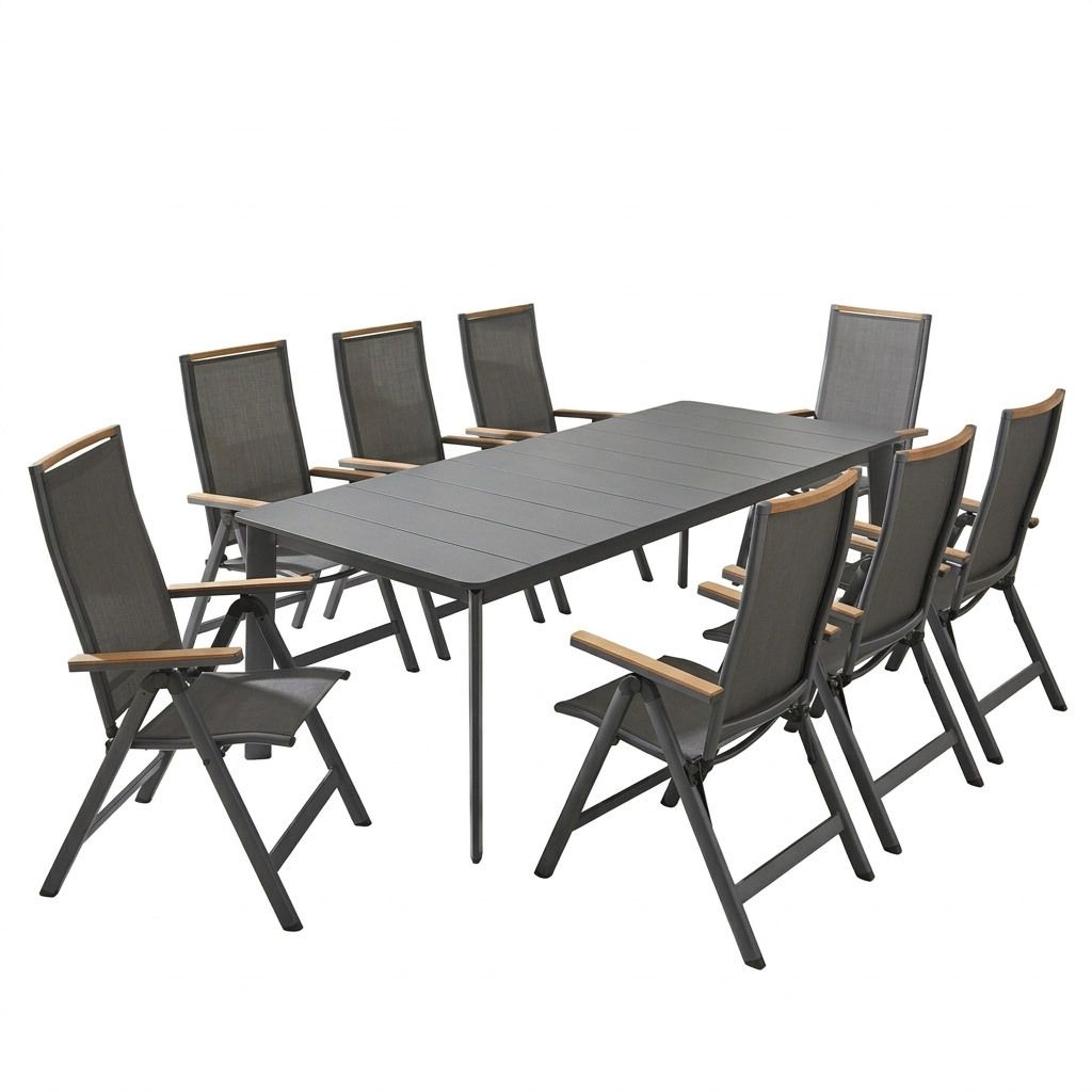 OUTLIV. Jacob Gartenmöbel-Set XL (8 Plätze) Tisch 220x100cm