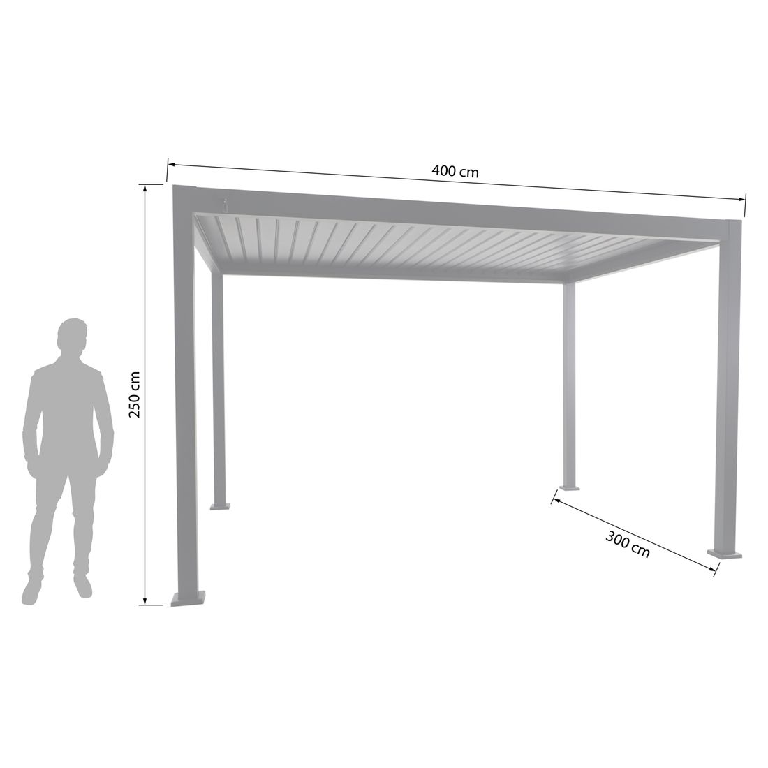 MWH Lino Gartenpergola 400x300x250cm