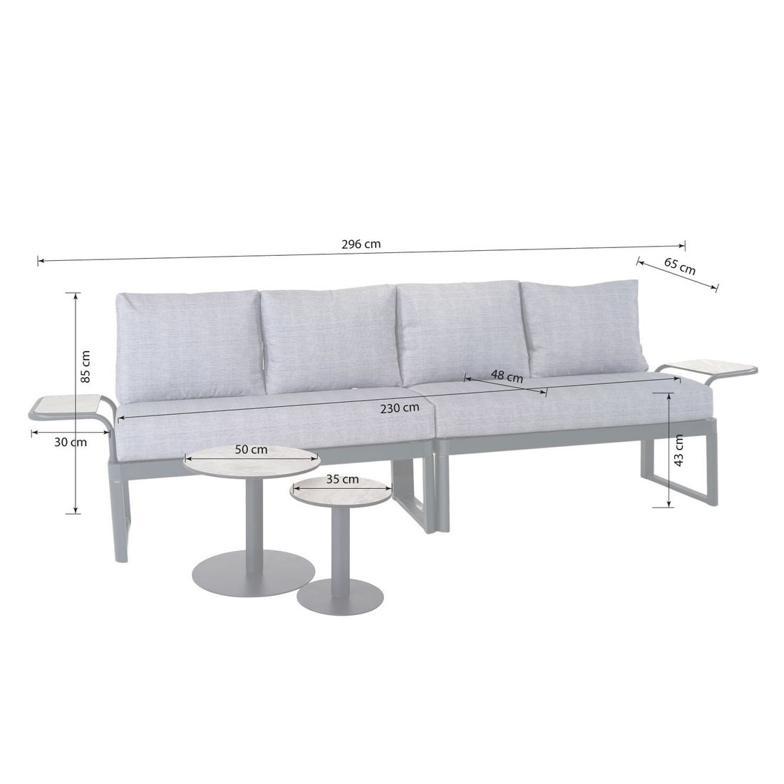 OUTLIV. Pandora Loungeset Aluminium/Polyester