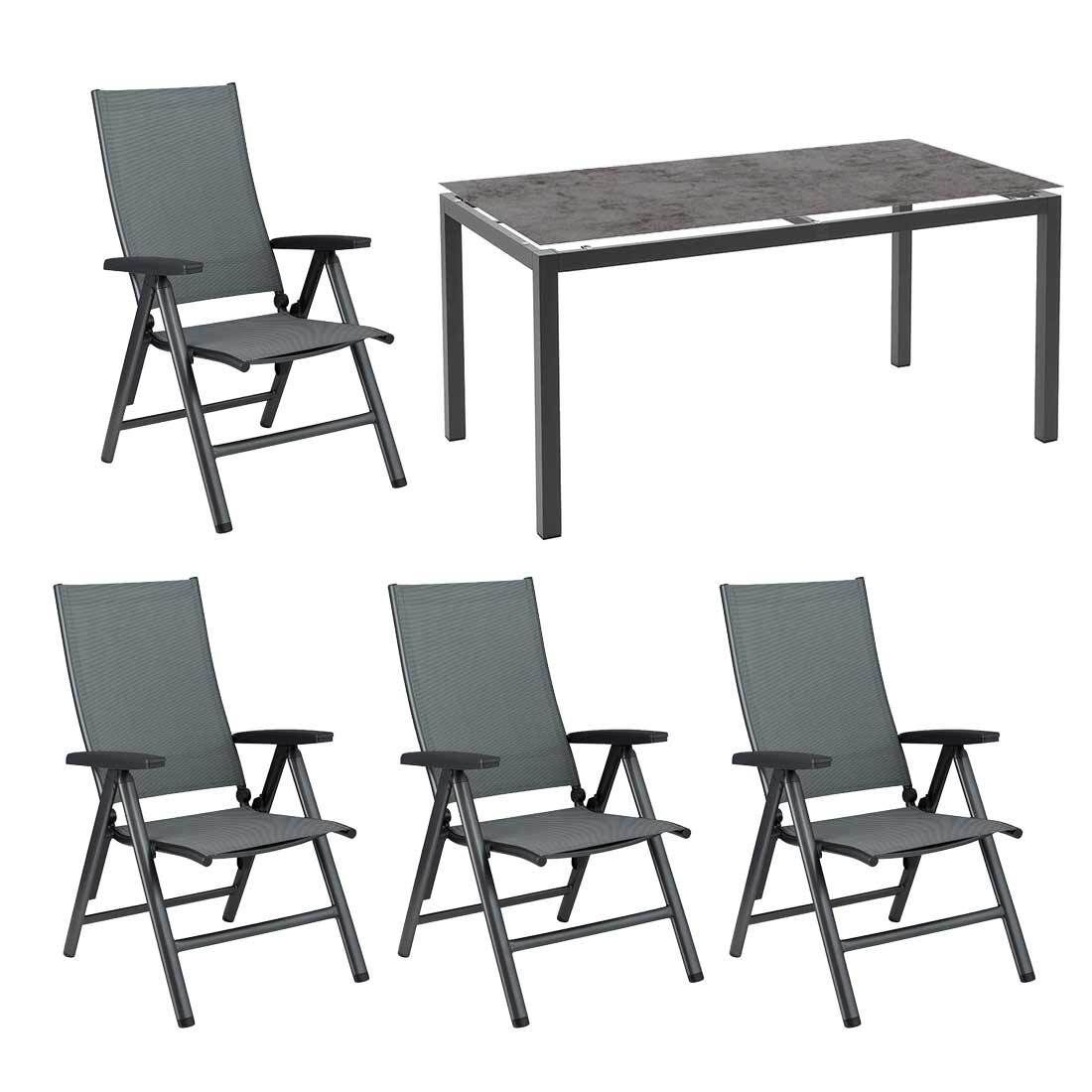 Kettler Cirrus Gartenmöbel-Set M (4 Plätze) mit OUTLIV. Tisch 160x90cm