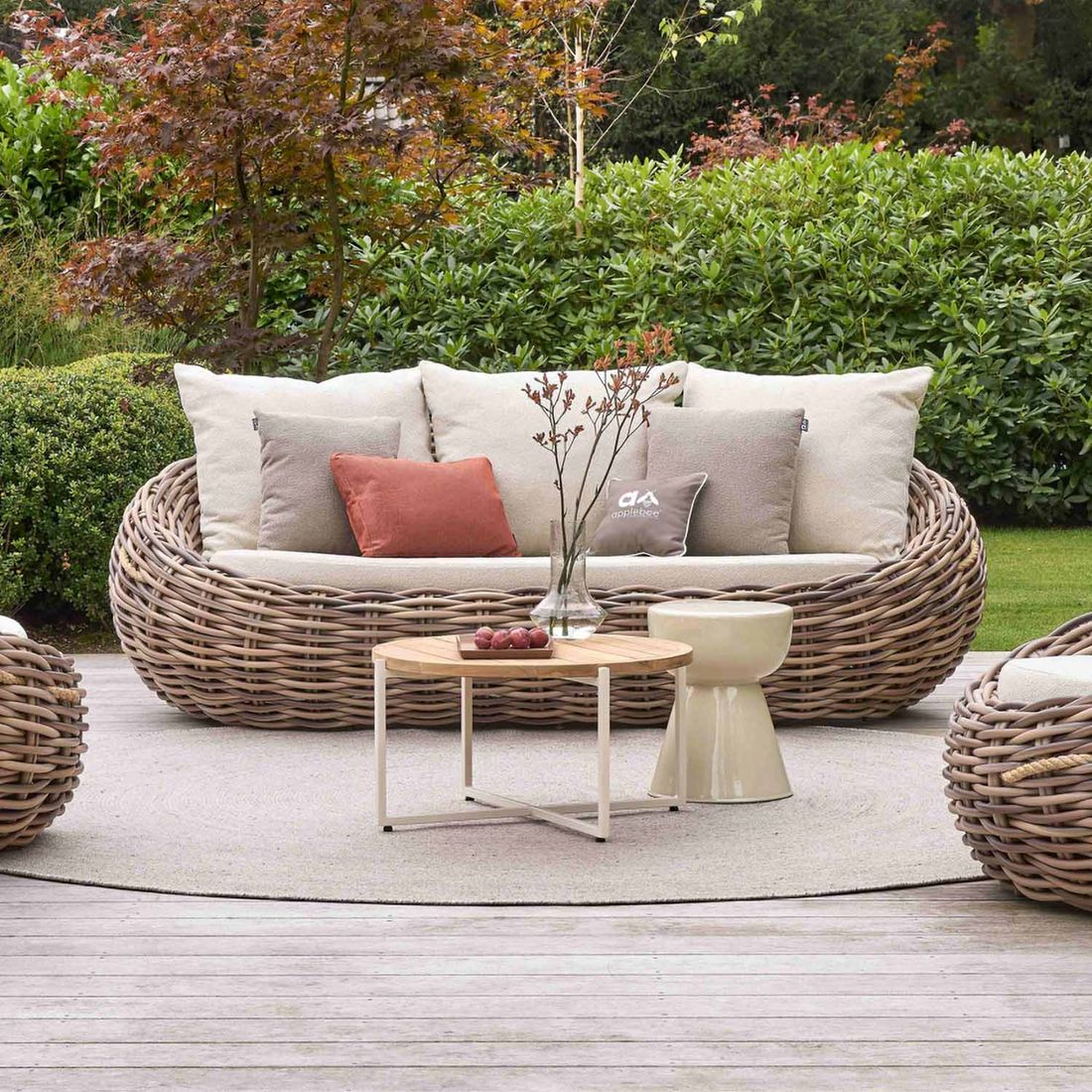 Apple Bee Cocoon Gartenloungesofa Polyrattan/Bee Wett