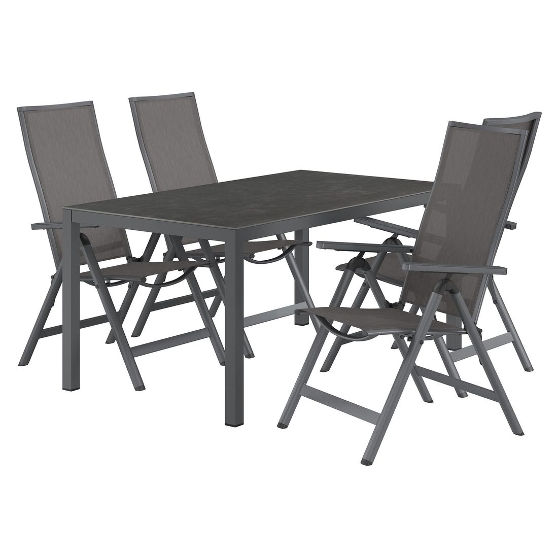 OUTLIV. Jacob Gartenmöbel-Set M verstellbar (4 Plätze) Tisch 160x90cm