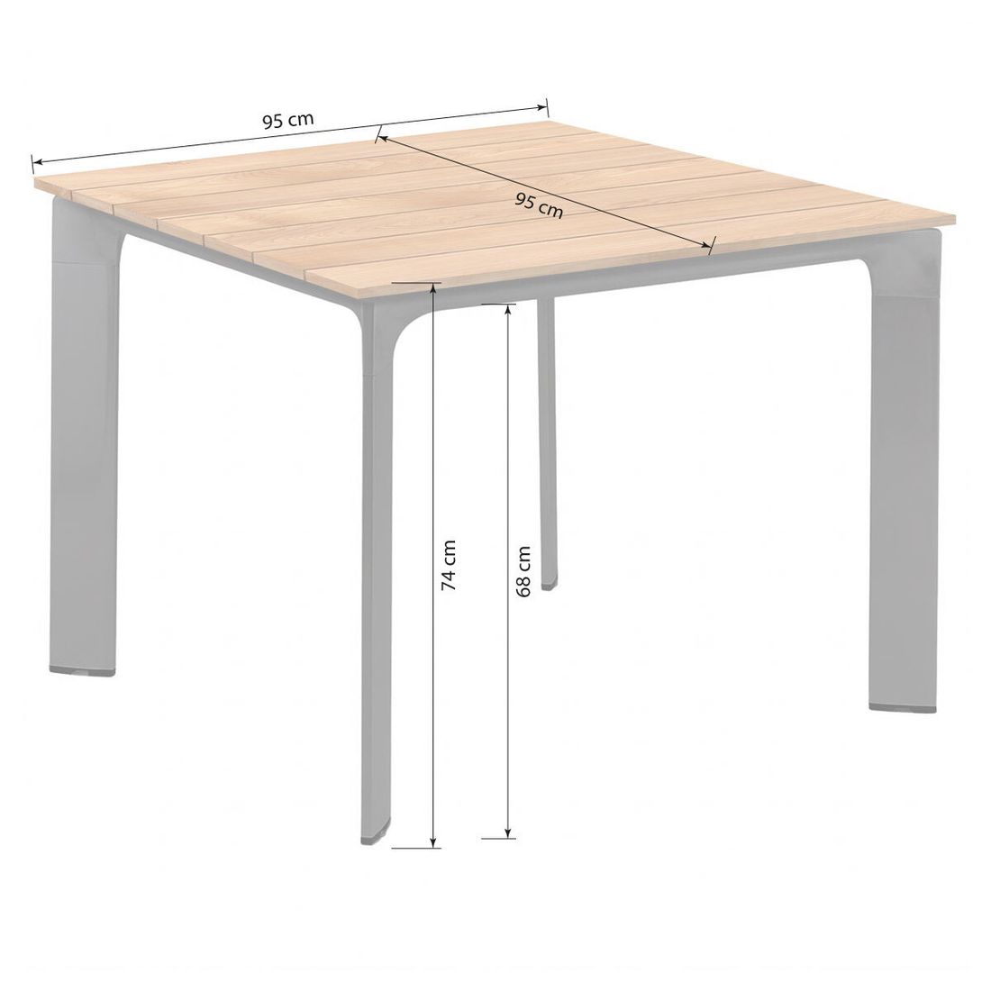 Kettler Diamond Gartentisch Aluminium/Teak