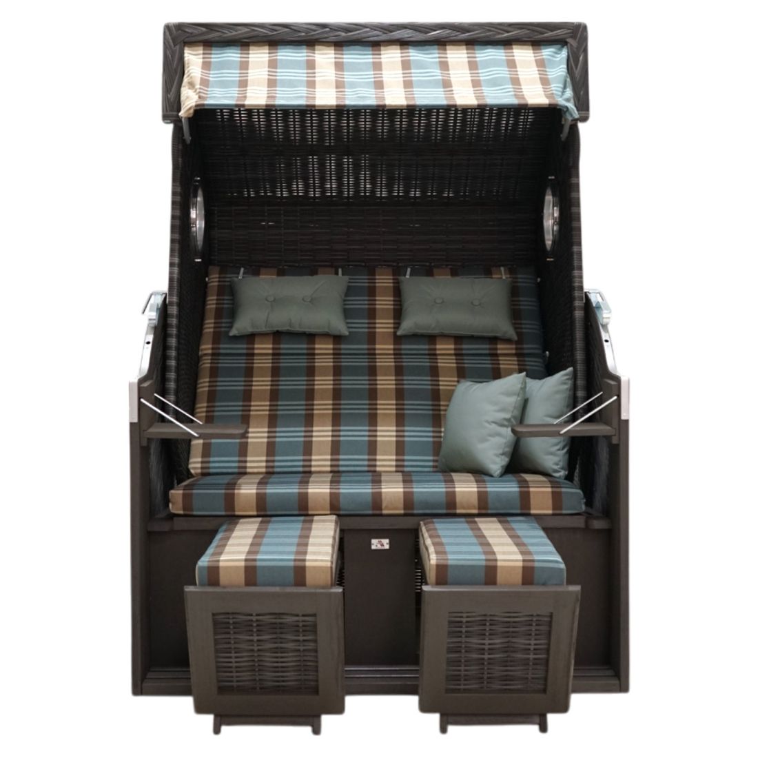 deVries Pure Cliff XL Sun Strandkorb Geflecht/Pinie Des. 436