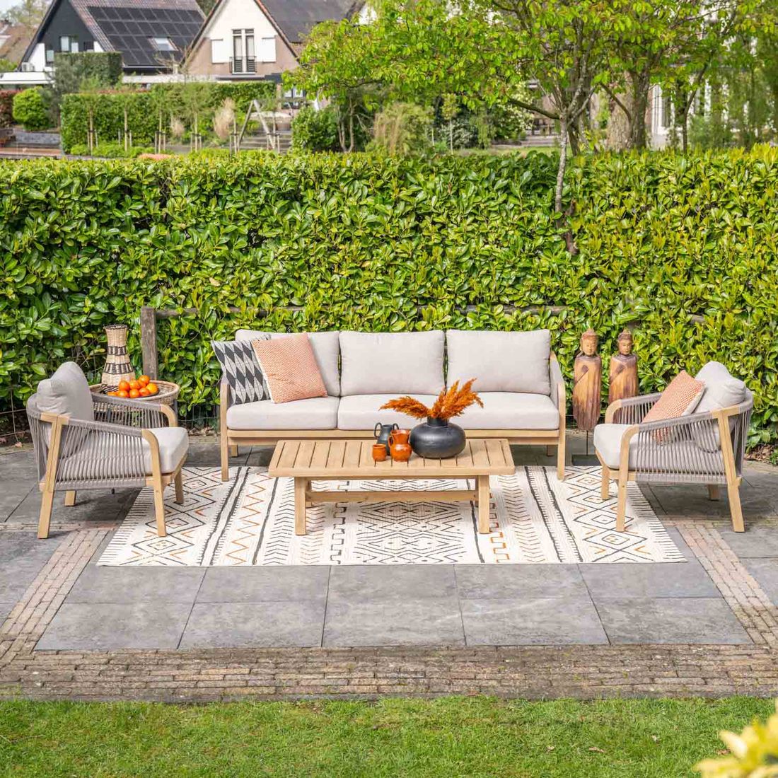 Garden Impressions Santos Loungeset inkl. Loungetisch Akazie/Rope/Polyester