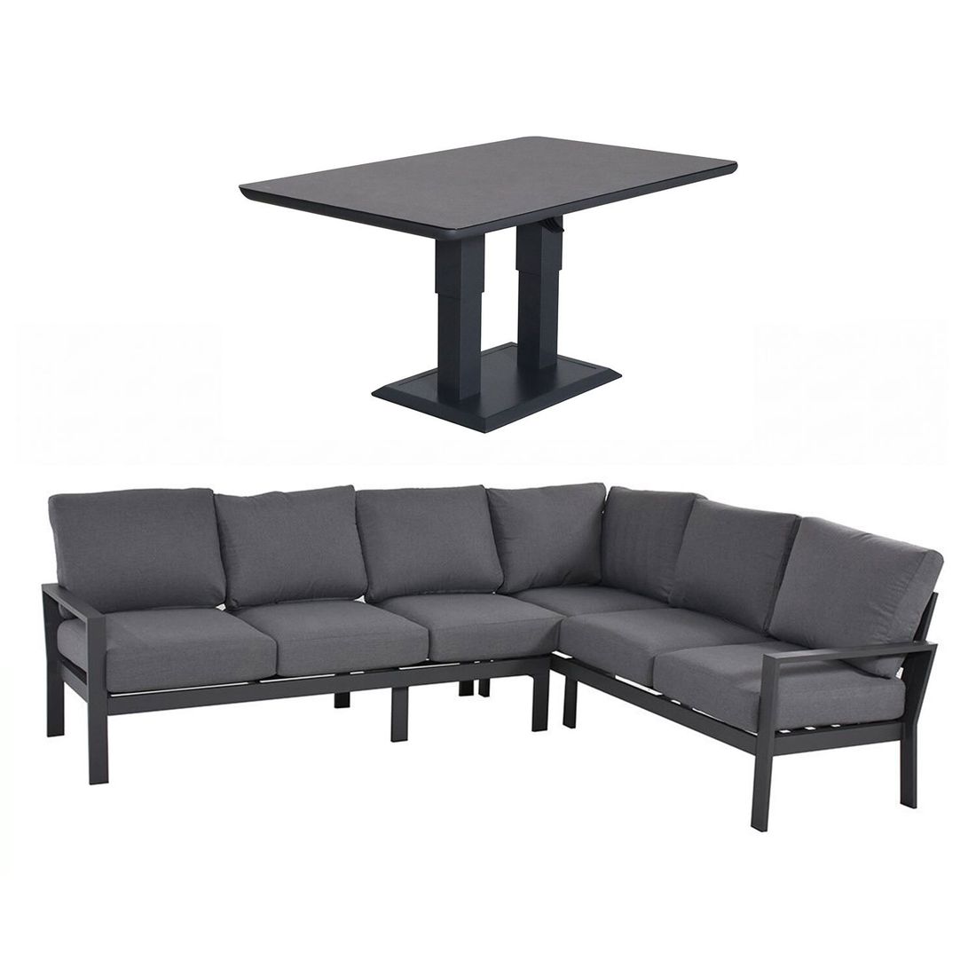 OUTLIV. Atlanta Low Dining Dininglounge Tisch 150x90cm Aluminium/Olefin