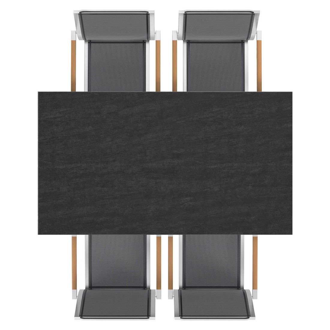 Zebra One Gartenmöbel-Set M (4 Plätze) mit OUTLIV. Tisch 160x90cm