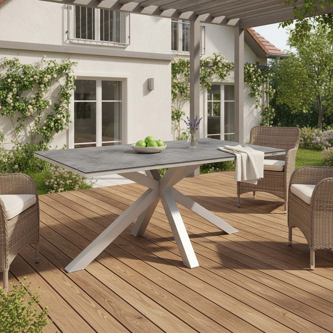 Kettler Cubic Gartentisch 160x95cm Aluminium/HPL