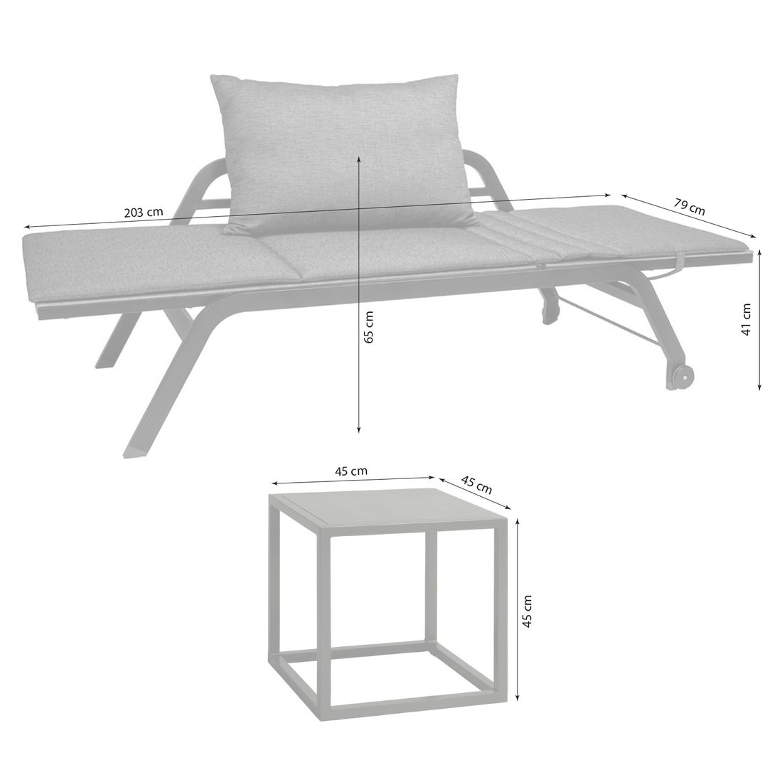 Stern Novi Ecklounge verstellbar inkl. Loungetisch Aluminium/Textilene