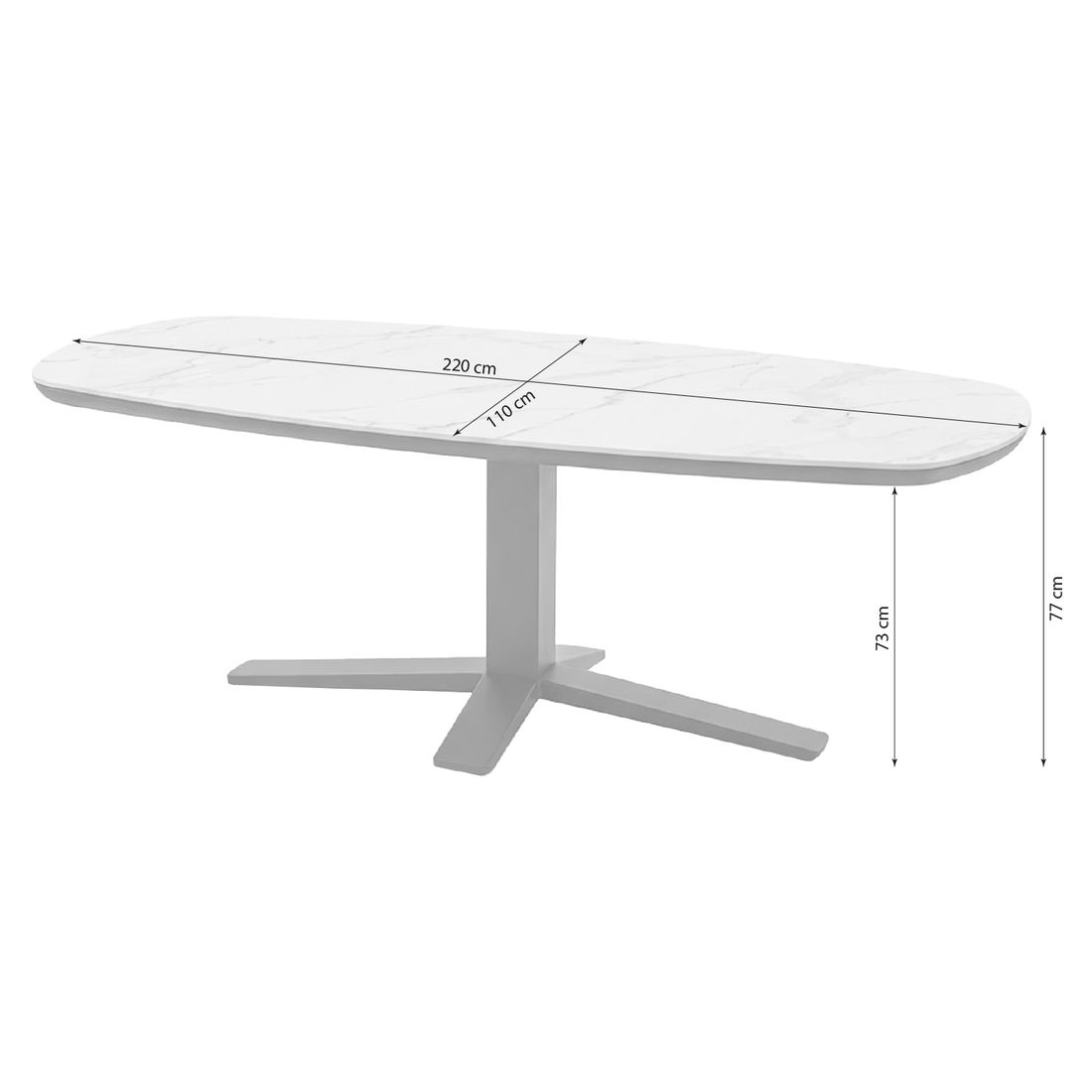 Apple Bee Zanzibar Gartentisch 220x110cm Aluminium/Sinterstone