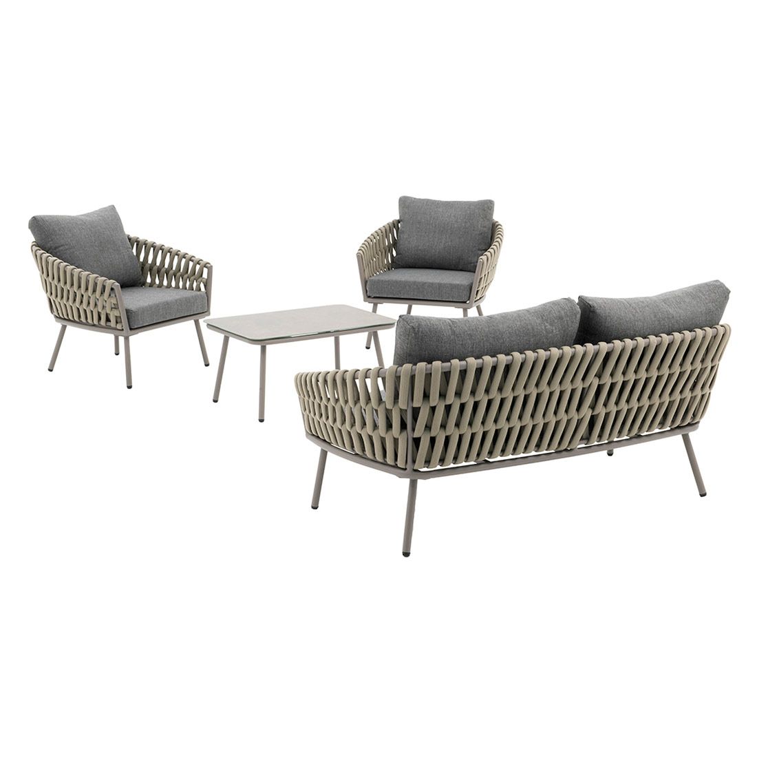 OUTLIV. Valencia Loungeset 4-tlg. Aluminium/Rope