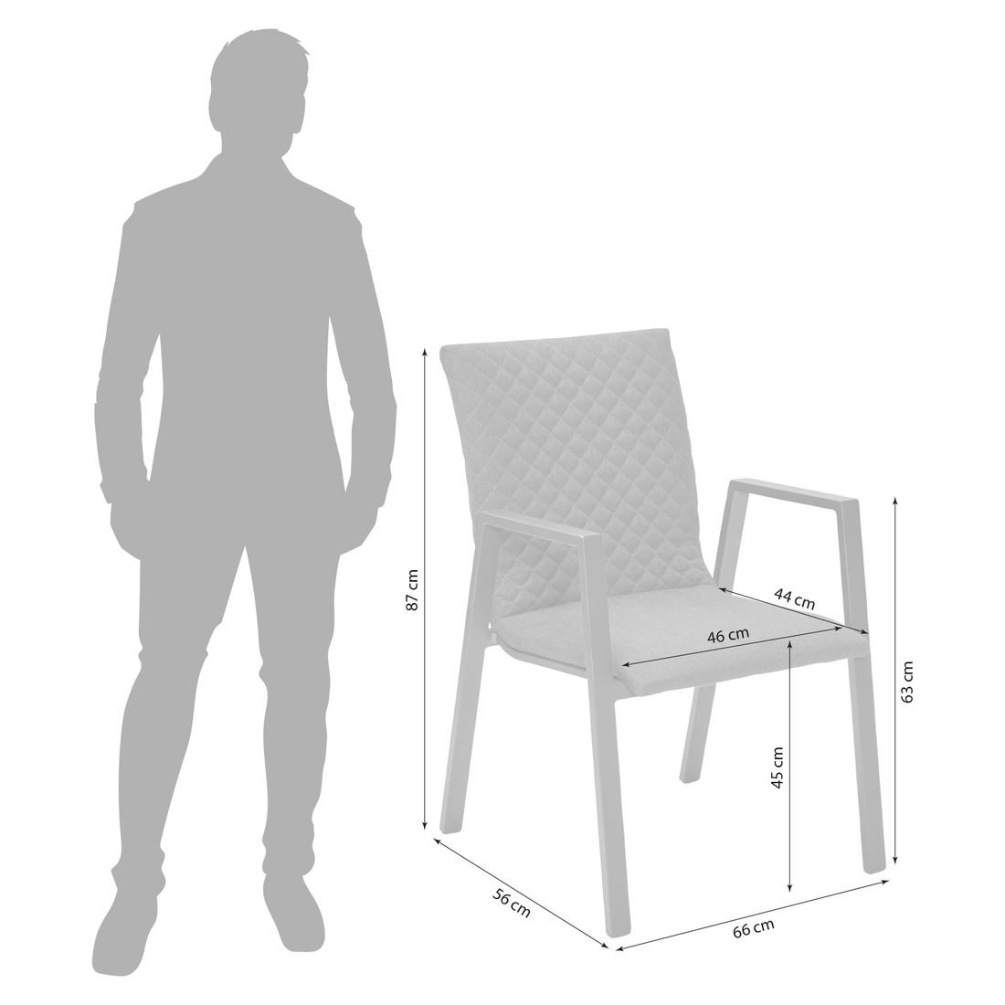 LC Garden Galomo Stapelsessel Aluminium/Sunbrella