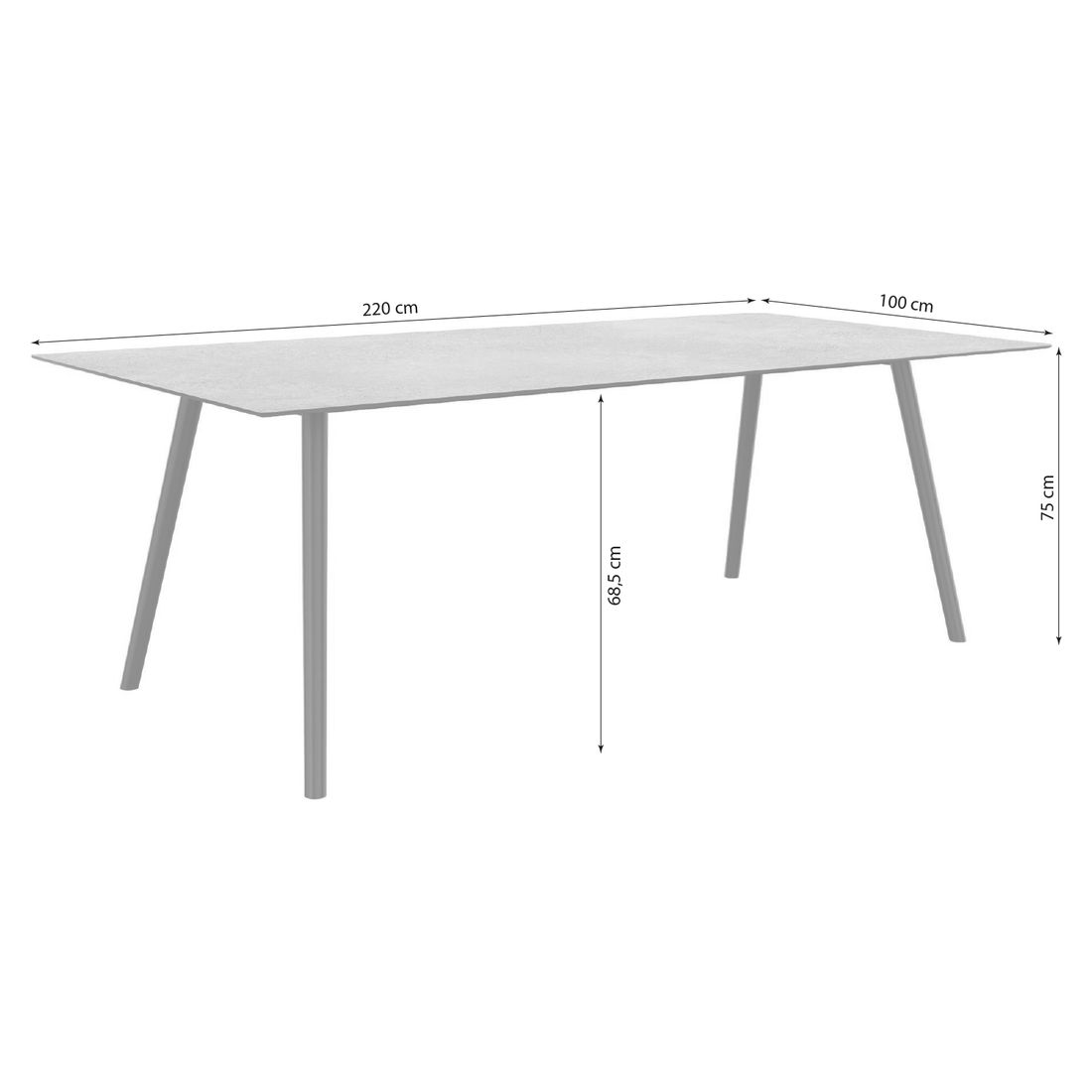 Stern Interno Gartentisch 220x100cm Aluminium/Silverstar 2.0