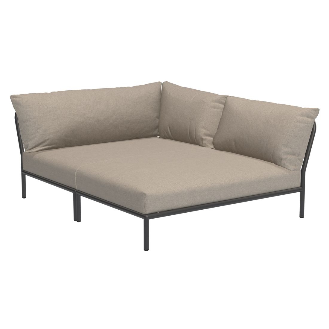 Houe Level 2 Cozy Eck-/Endmodul Aluminium/Sunbrella