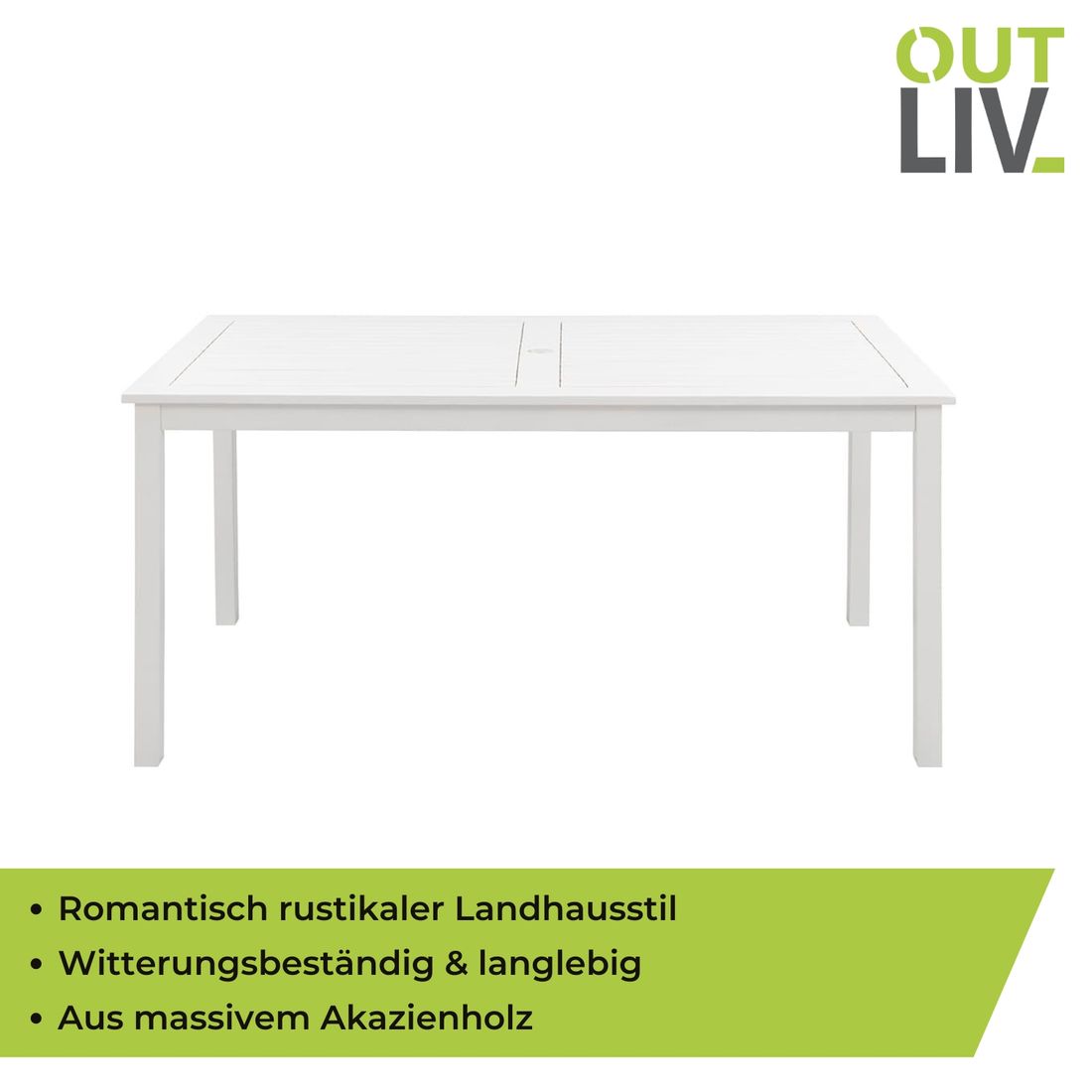 OUTLIV. Landhaus Gartentisch 150x80cm Akazie