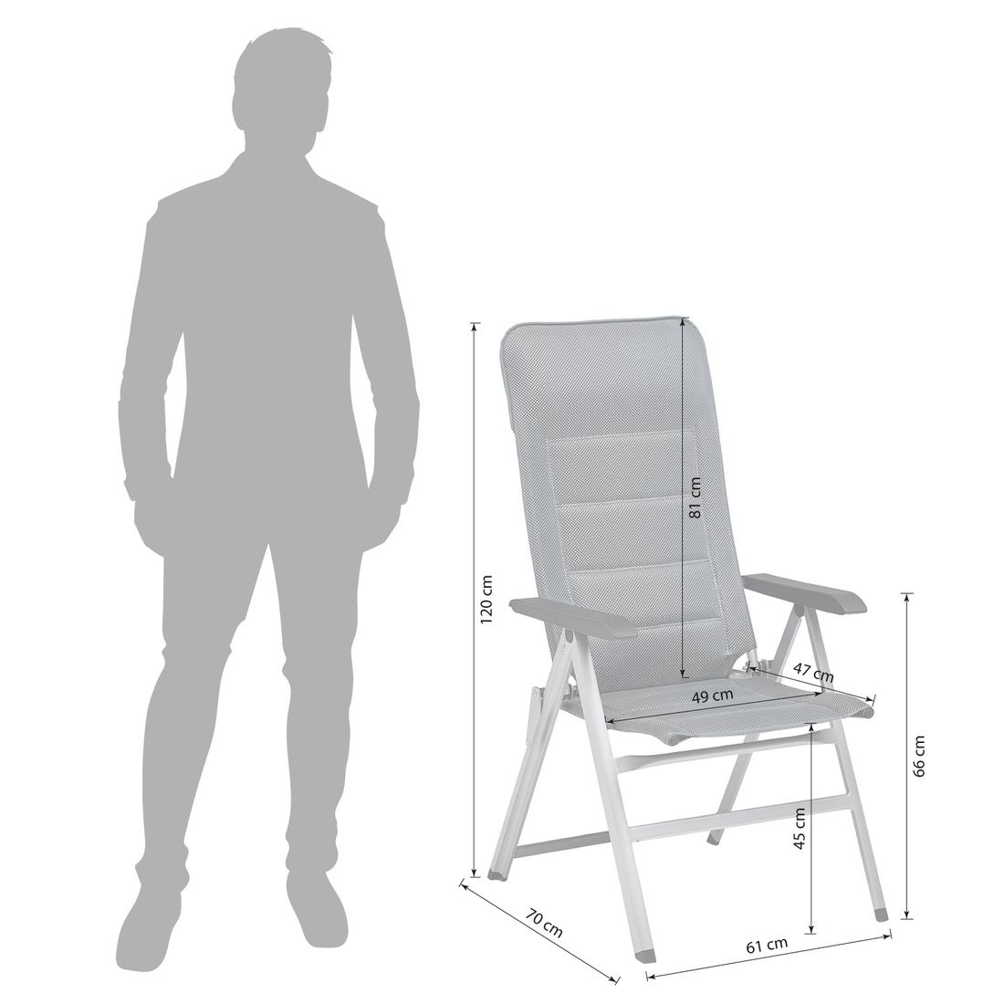 Kettler Slight Klappsessel Aluminium/Outdoorgewebe