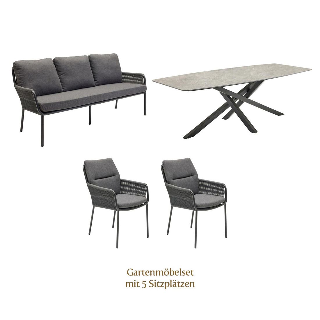 LC Garden Como Gartenmöbel-Set M (5 Plätze) Tisch 200x100cm