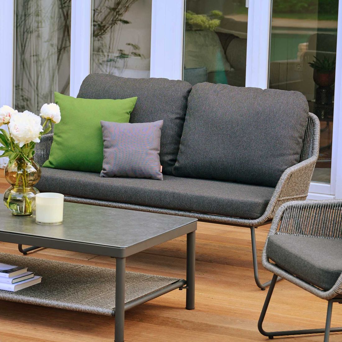Siena Garden Kansas Loungebank Aluminium/Geflecht